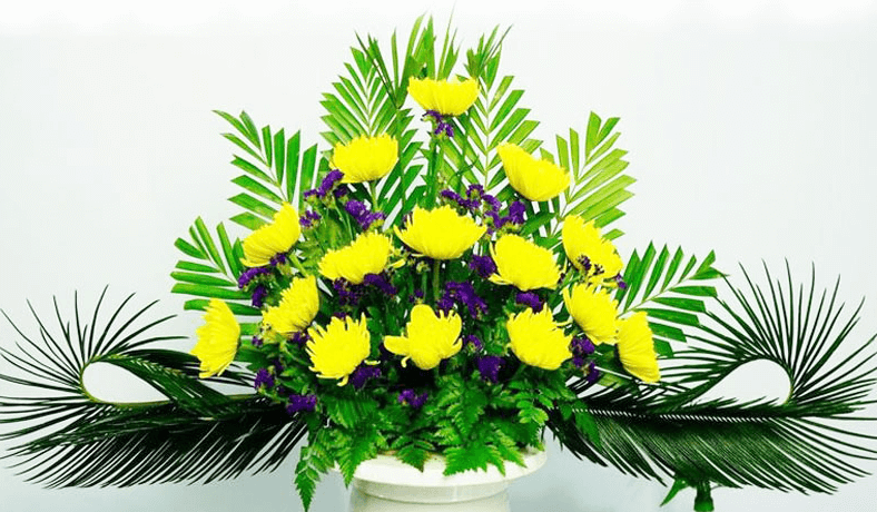 Cách cắm hoa cúc vàng ngày Tết kiểu lãng