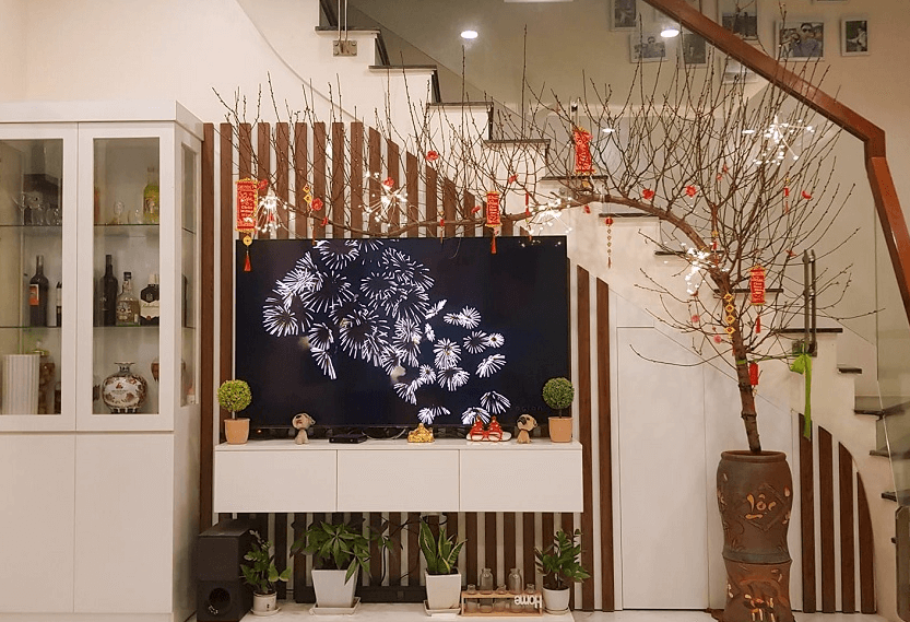 Một số hình ảnh trang trí cây đào Tết