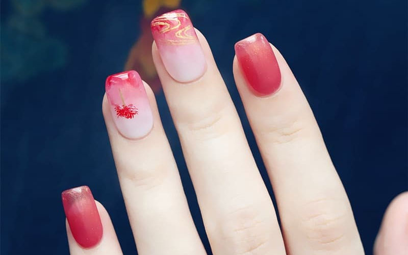 Tham khảo ngay những mẫu vẽ nail Tết đơn giản