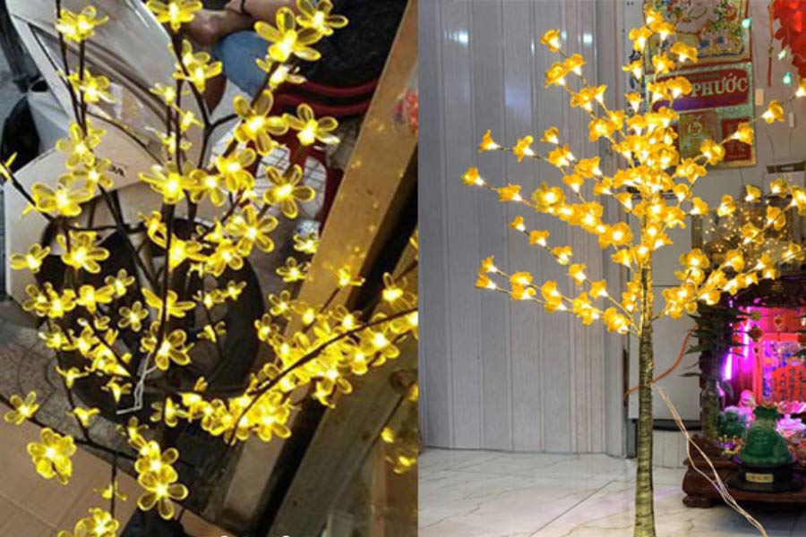 Cây hoa mai giả chơi Tết
