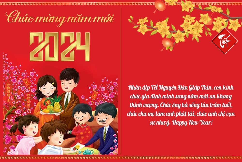 Thiệp chúc mừng năm mới 2024 cho người thân Thiệp chúc mừng năm mới 2024 cho người thân