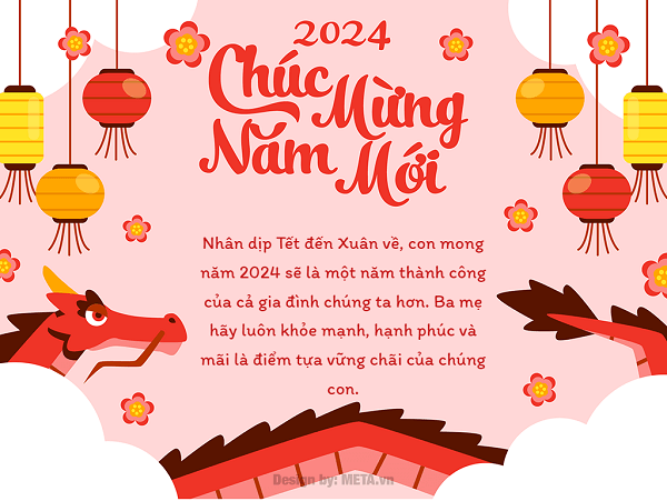 Thiệp chúc Tết đẹp Thiệp chúc Tết 2024 cho bố mẹ