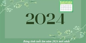 Bảng tính tuổi Âm năm 2024 theo năm sinh chuẩn nhất