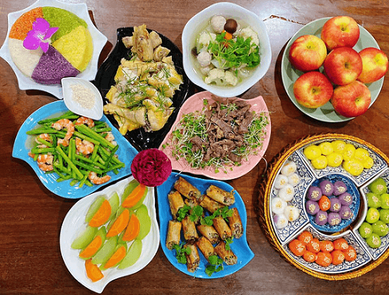 cỗ cúng rằm tháng Giêng