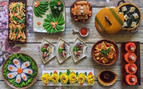 cỗ cúng rằm tháng Giêng