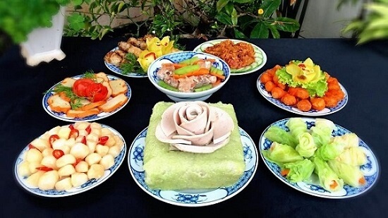 Mâm cỗ cúng rằm tháng giêng