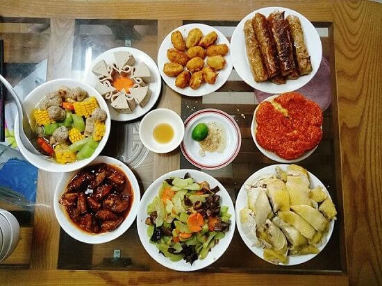 cỗ cúng rằm tháng Giêng