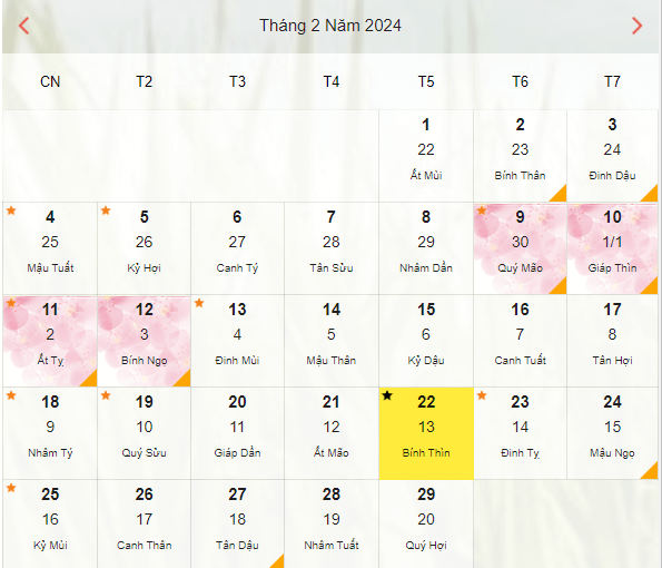 22 tháng 2 là ngày gì?