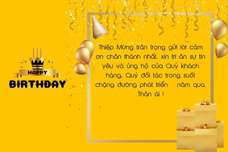 Thiệp chúc mừng sinh nhật khách hàng và đối tác