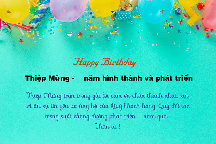 Thiệp chúc mừng sinh nhật khách hàng và đối tác