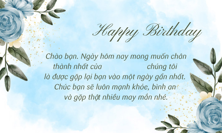 Thiệp chúc mừng sinh nhật khách hàng và đối tác