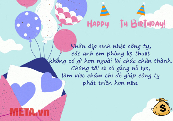Mẫu thiệp chúc mừng sinh nhật công ty