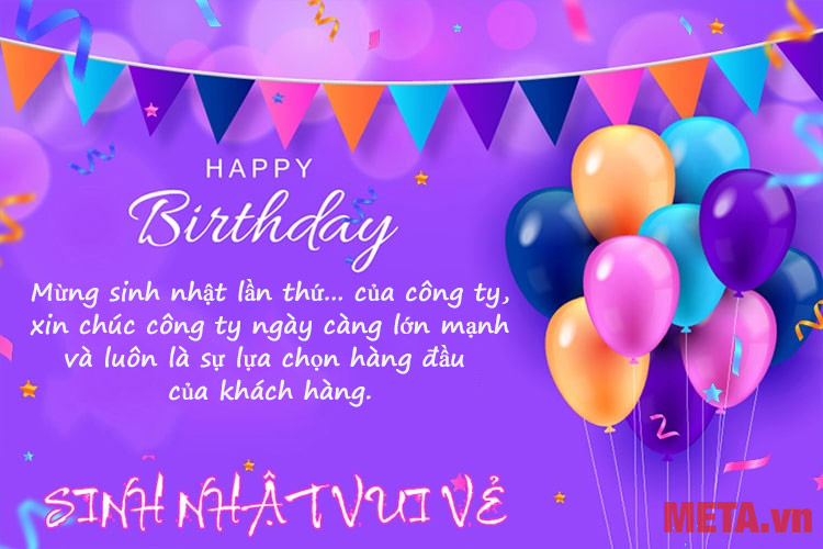Mẫu thiệp chúc mừng sinh nhật công ty