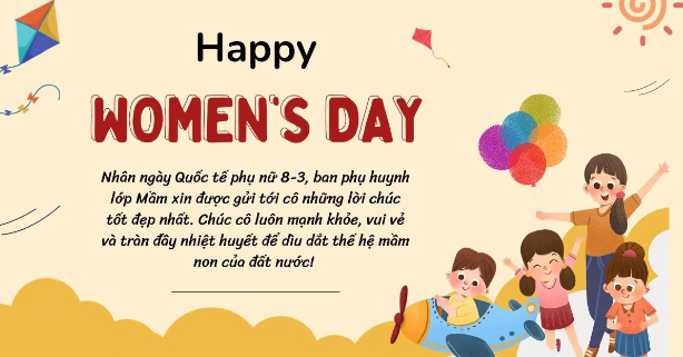 Ảnh Happy Women'day cho cô giáo mầm non