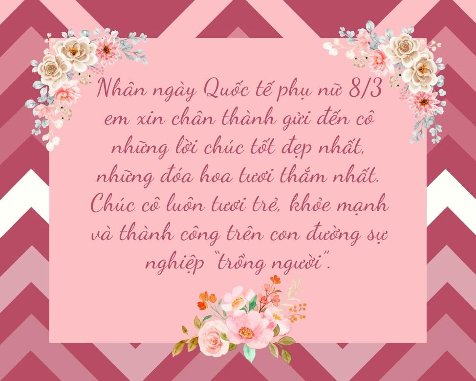 Hình ảnh chúc mừng 8.3 cho cô giáo mầm non đẹp