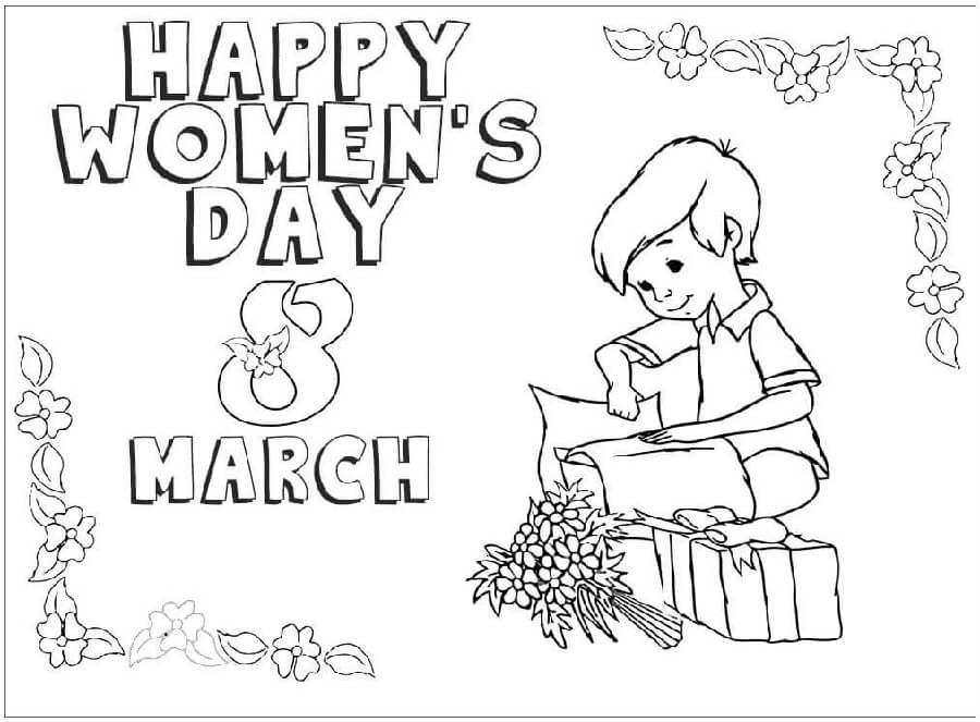 Tranh tô màu ngày Quốc tế Phụ nữ