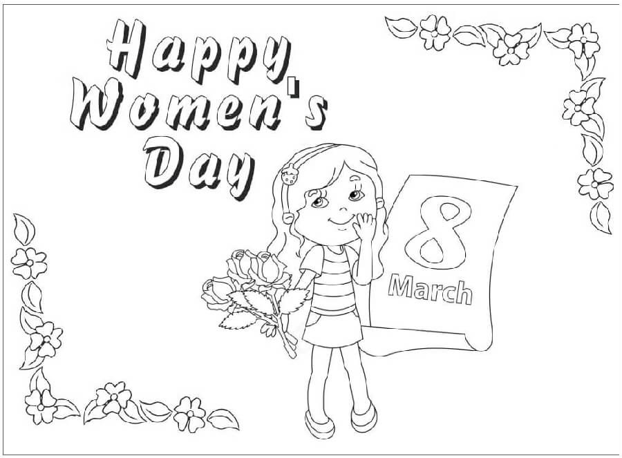 Tranh tô màu 8/3 cho bé