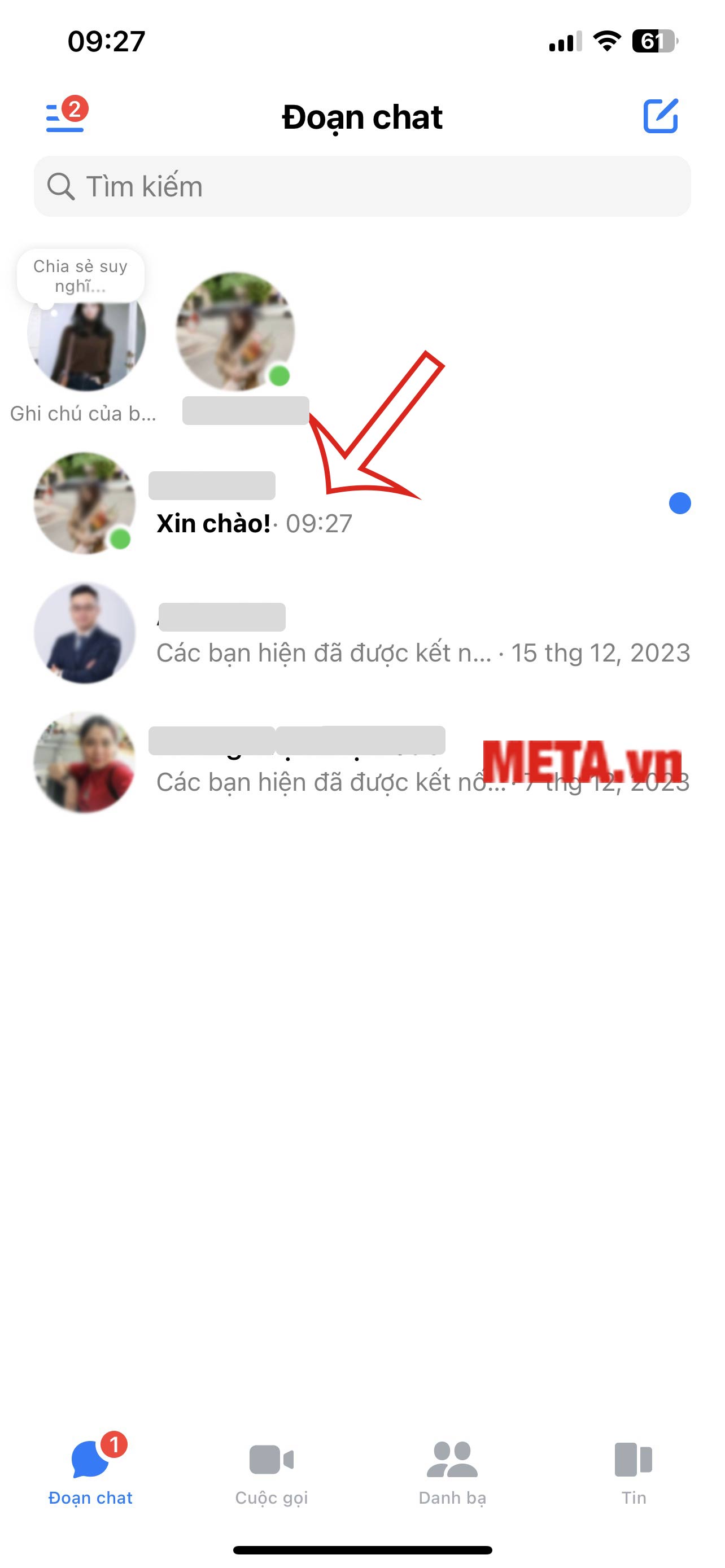 Nhấn và giữ đồng thời tin nhắn bạn muốn đọc