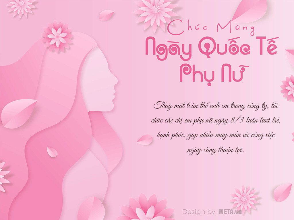Thiệp lời chúc 8/3 cho đồng nghiệp nữ