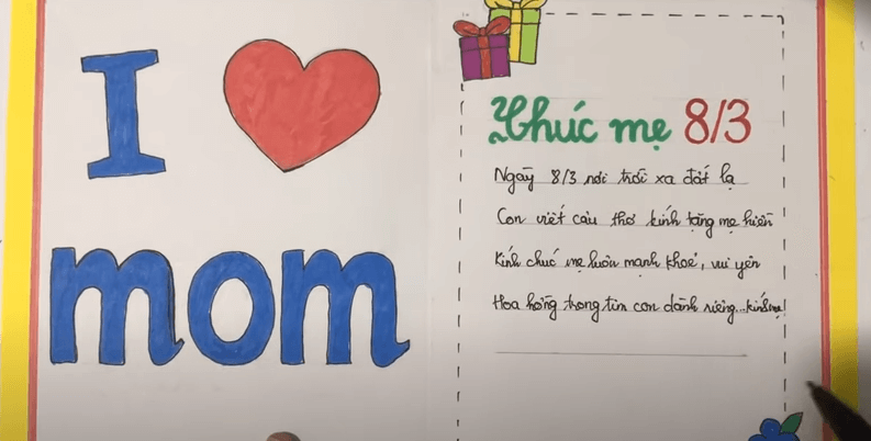 trang trí mặt trong tấm thiệp