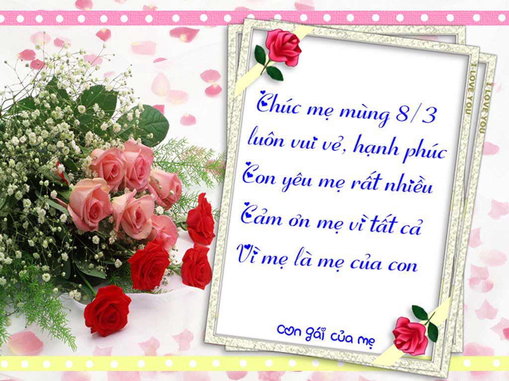 Ảnh chúc mừng 8/3 cho mẹ