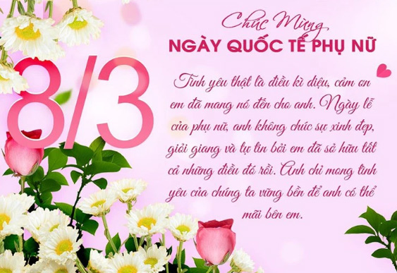 Ảnh chúc mừng 8/3 cho người yêu đẹp nhất