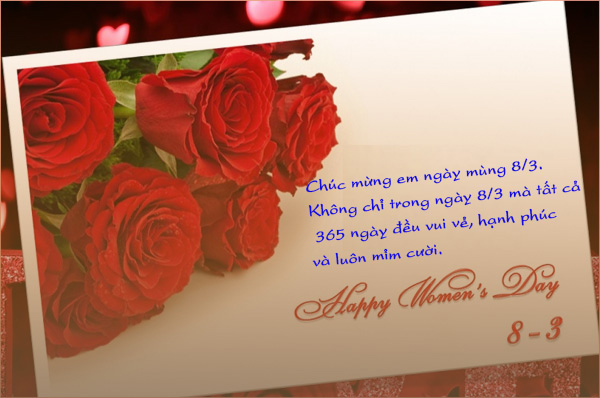 Ảnh đẹp chúc mừng 8/3 cho người yêu