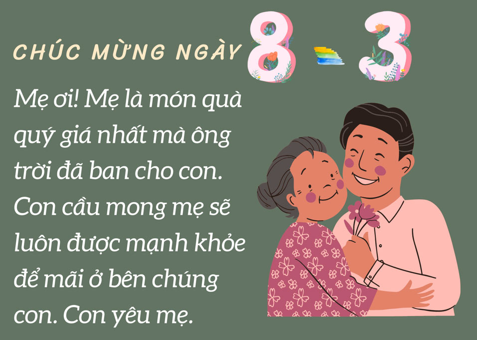 Ảnh chúc mừng 8/3 cực đẹp cho mẹ