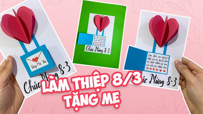 Mẫu thiệp 8.3 tự làm đơn giản