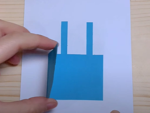 Dán các hình chữ nhật lên thiệp 8.3