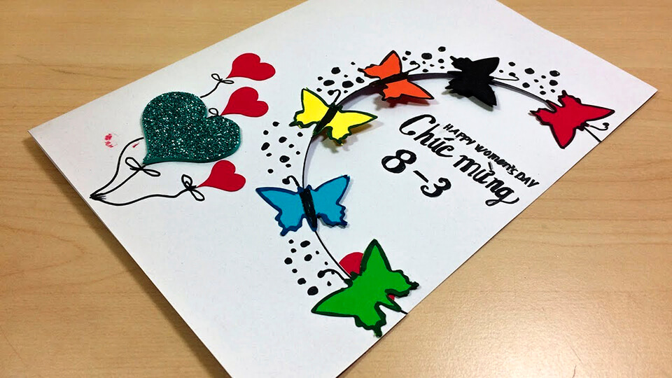 Thiệp 8/3 bằng giấy A4