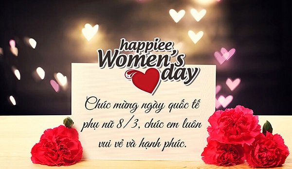 Thiệp mừng 8/3 tặng vợ, người yêu