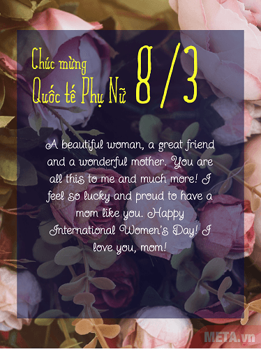 Thiệp chúc mừng ngày 8/3 tiếng Anh