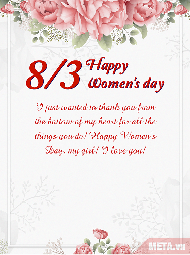 thiệp chúc mừng ngày 8/3 bằng tiếng Anh