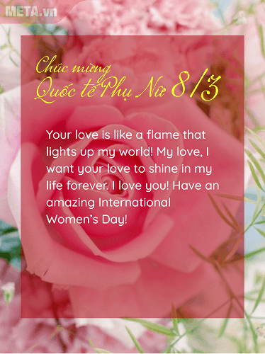 Mẫu thiệp chúc 8/3 bằng tiếng Anh