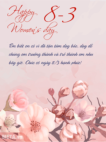 thiệp chúc ngày 8 tháng 3 cho cô giáo
