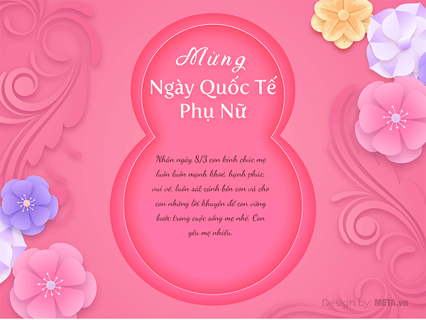 Hình thiệp chúc 8/3 tặng mẹ