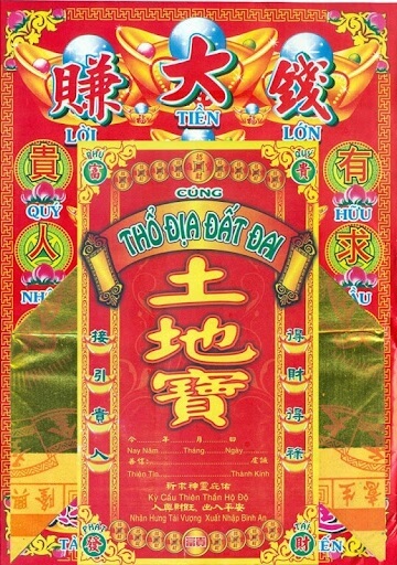 giấy cúng Thổ Địa Đất Đai