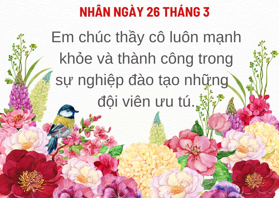 Ảnh chúc mừng ngày 26 tháng 3 cho thầy cô