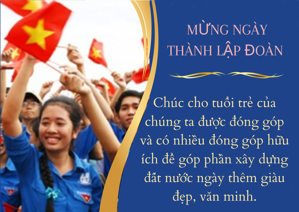 Ảnh lời chúc ngày thành lập Đoàn Thanh niên