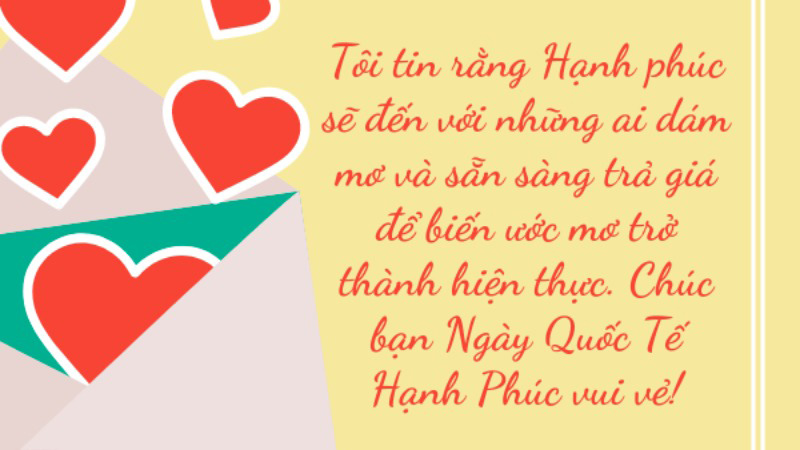 Hình ảnh ngày Quốc tế Hạnh phúc 20/3 có lời chúc cho bạn bè