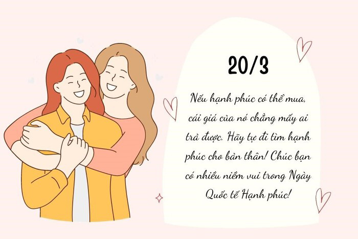 Hình ảnh ngày Quốc tế Hạnh phúc 20/3 có lời chúc cho mọi người