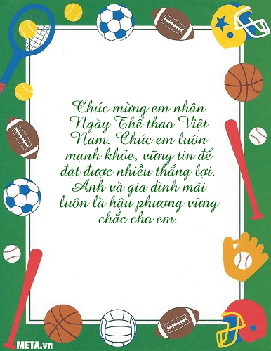 hình thiệp chúc ngày Thể Thao Việt Nam