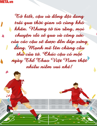 Thiệp chúc ngày Thể Thao Việt Nam đẹp