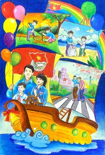 tranh vẽ về ngày thành lập Đoàn