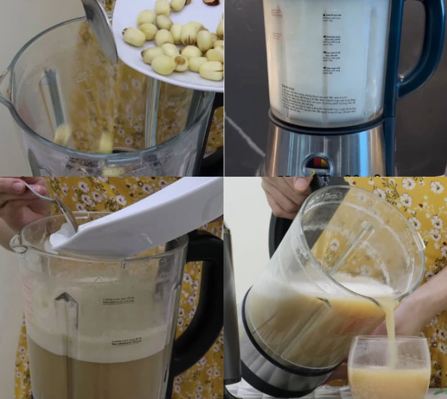 Nấu sữa hạt sen