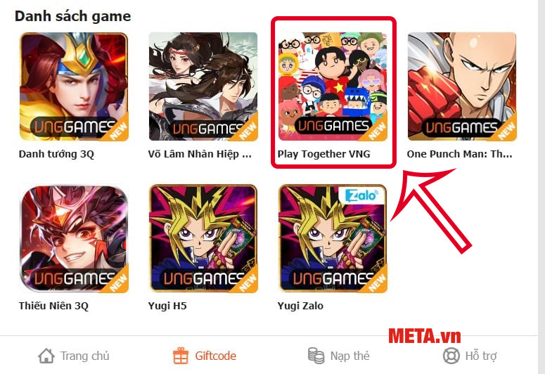 Nhấn vào game Play Together → Đăng nhập vào tài khoản chơi game của bạn