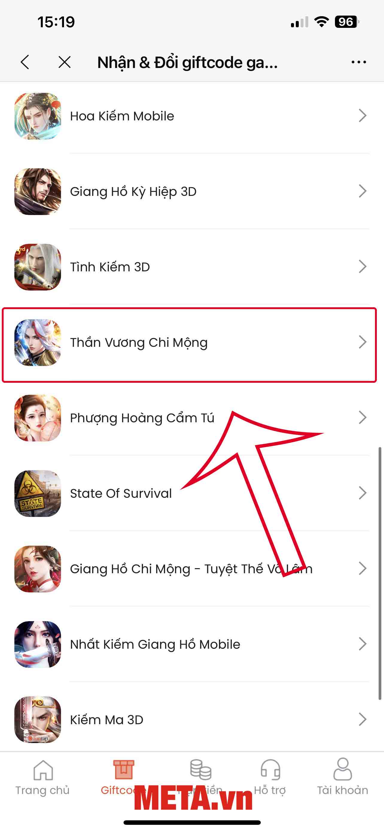 Chọn game Thần Vương Chi Mộng