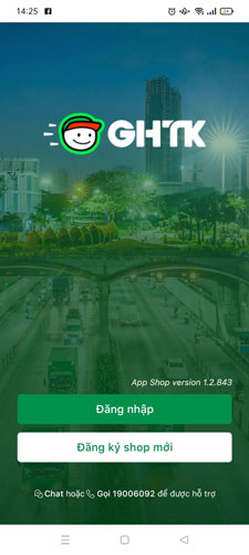 Đăng nhập tài khoản trên app GHTK