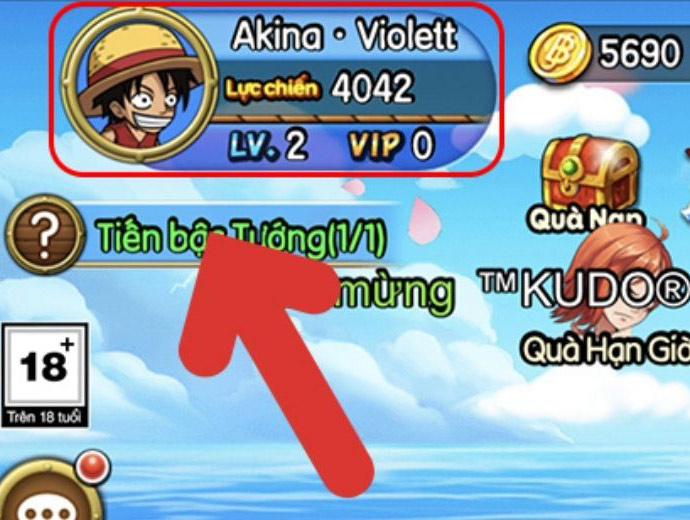 Nhấn vào biểu tượng Avatar của nhân vật